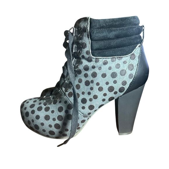 Lola Ramona Angie boot leather Cow hair grey and black animal print eu 38 us 7.5 - Picture 5 of 11